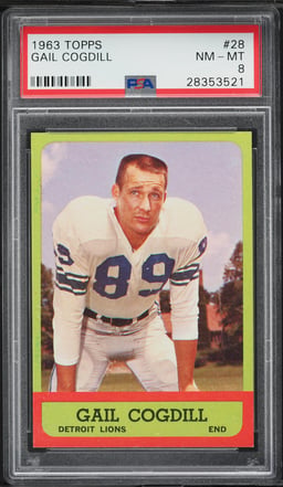 1963 Topps Football Gail Cogdill #28 PSA 8 NM-MT