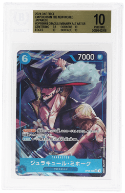 2024 One Piece Emperors In the New World Japanese Alternate Art Dracule Mihawk #OP09-048 BGS 10