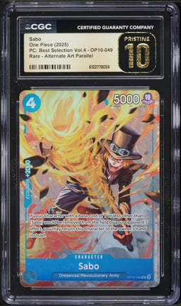 2025 One Piece PC Best Selection Volume 4 Alt Art Sabo #OP10-049 CGC 10 PRISTINE