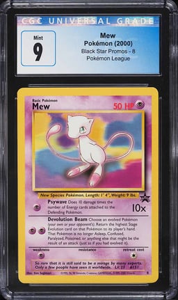 2000 Pokemon League Black Star Promo Mew #8 CGC 9 MINT