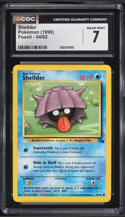 1999 Pokemon Fossil Shellder #54 CGC 7 NRMT