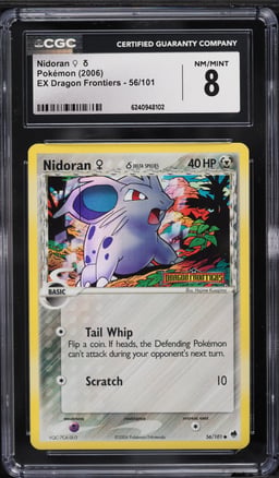 2006 Pokemon EX Dragon Frontiers Nidoran #56 CGC 8 NM-MT