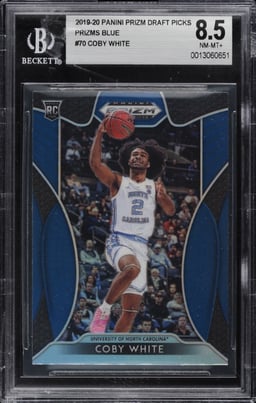 2019 Panini Prizm Draft Picks Blue Coby White ROOKIE #70 BGS 8.5 NM-MT+