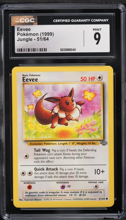 1999 Pokemon Jungle Eevee #51 CGC 9 MINT
