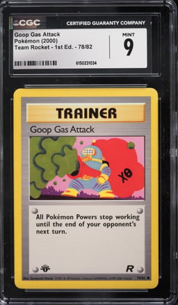 2000 Pokemon Team Rocket 1st Edition Goop Gas Attack #78 CGC 9 MINT