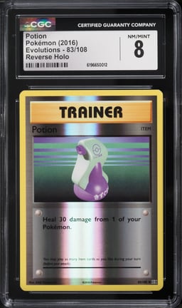 2016 Pokemon XY Evolutions Reverse Holo Potion #83 CGC 8 NM-MT