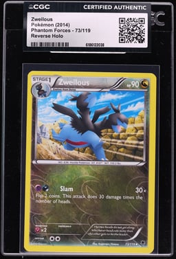 2014 Pokemon XY Phantom Forces Reverse Holo Zweilous #73 CGC AUTH