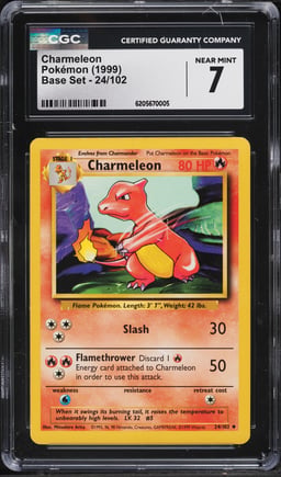 1999 Pokemon Base Set Charmeleon #24 CGC 7 NRMT