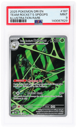 2025 Pokemon Scarlet and Violet Destined Rivals Illustration Rare Team Rocket's Spidops #187 PSA 9