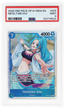 2026 One Piece the Azure Sea's Seven Nefeltari Vivi #EB04-025 PSA 9