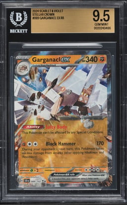 2024 Pokemon Scarlet & Violet Stellar Crown Garganacl EX #89 BGS 9.5 GEM MINT