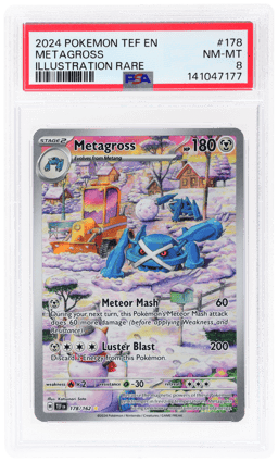 2024 Pokemon Scarlet and Violet Temporal Forces Illustration Rare Metagross #178 PSA 8