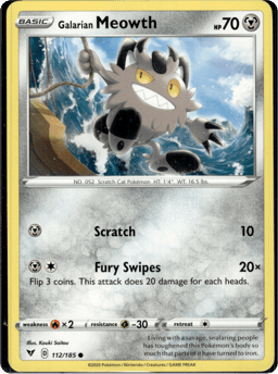 2020 Galarian Meowth #112 Vivid Voltage