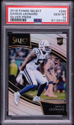 2018 Select Field Level Silver Prizm Darius Leonard ROOKIE #290 PSA 10 GEM MINT
