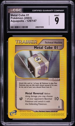 2003 Pokemon Aquapolis Metal Cube 01 #129 CGC 9 MINT