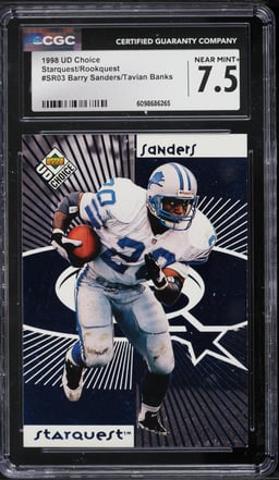 1998 UD Choice Starquest Rookquest Barry Sanders Tavian Banks #SR03 CGC 7.5 NRMT+