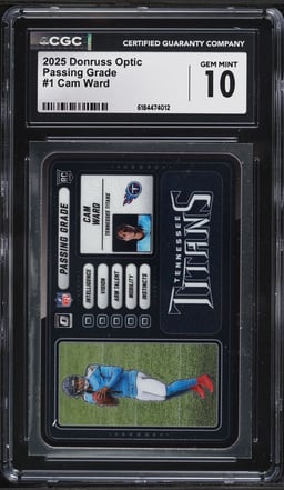 2025 Donruss Optic Passing Grade Cam Ward ROOKIE #1 CGC 10 GEM MINT