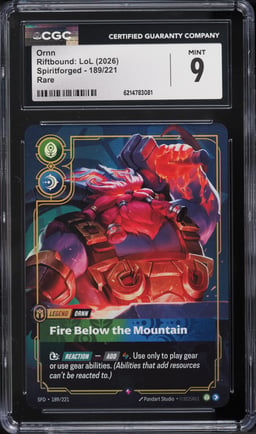 2026 Riftbound League Of Legends LoL Spiritforged Ornn #189 CGC 9 MINT