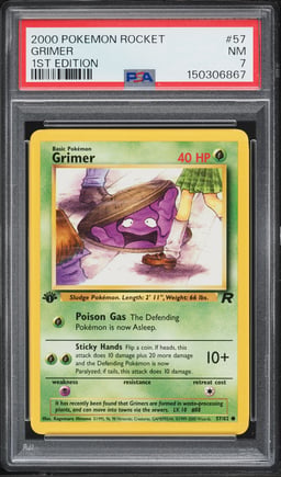 2000 Pokemon Team Rocket 1st Edition Grimer #57 PSA 7 NRMT