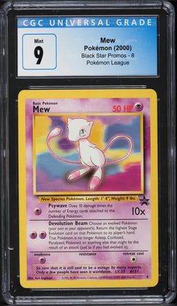 2000 Pokemon League Black Star Promo Mew #8 CGC 9 MINT
