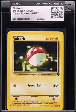 2000 Pokemon Team Rocket Voltorb #69 CGC AUTH