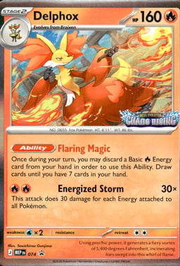 2025 Delphox #74 Mega Evolution Black Star Promos