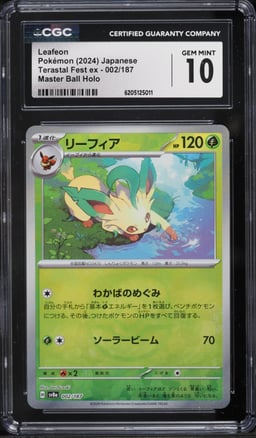 2024 Pokemon Japanese SV Terastal Fest Ex Master Ball Holo Leafeon #2 CGC 10 GEM MINT