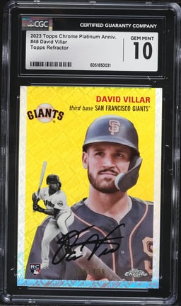 2023 Topps Chrome Platinum Anniversary Topps Refractor David Villar ROOKIE /499 #48 CGC 10 GEM