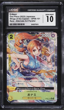 2023 One Piece Japanese Wings Of The Captain Alt Art O-Nami #OP06-101 CGC 10 GEM MINT