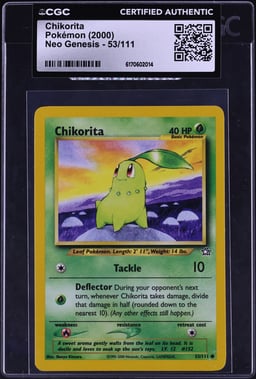 2000 Pokemon Neo Genesis Chikorita #53 CGC AUTH