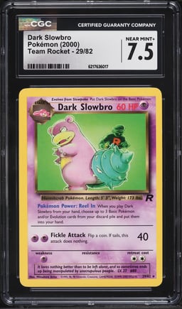 2000 Pokemon Team Rocket Dark Slowbro #29 CGC 7.5 NRMT+