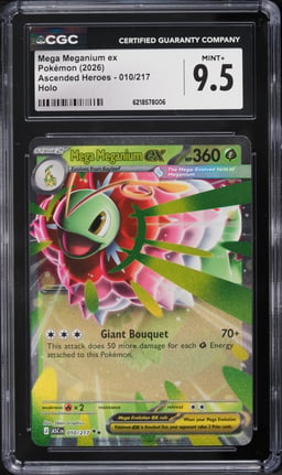2026 Pokemon Mega Evolution Ascended Heroes Holo Mega Meganium Ex #10 CGC 9.5 MINT+