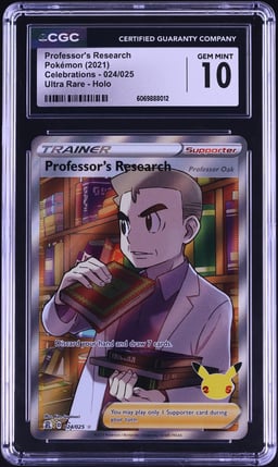 2021 Pokemon SWSH Celebrations Full Art Professor's Research #24 CGC 10 GEM MINT