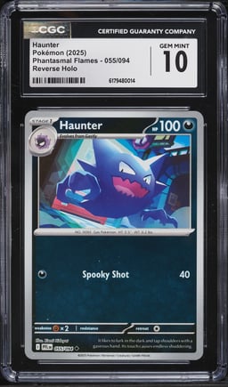 2025 Pokemon Mega Evolution Phantasmal Flames Reverse Holo Haunter #055 CGC 10 GEM MINT