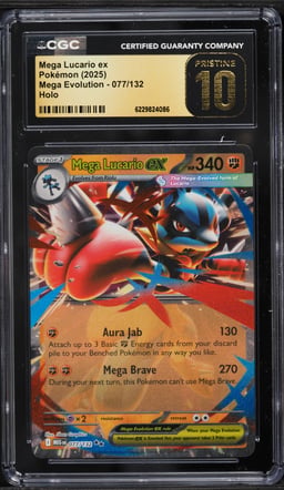 2025 Pokemon Mega Evolution Holo Mega Lucario Ex #77 CGC 10 PRISTINE