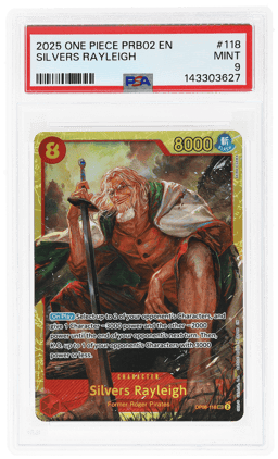 2025 One Piece Premium Booster the Best Volume 2 Silvers Rayleigh #OP08-118 PSA 9