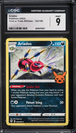 2022 Pokemon Sword & Shield Trick Or Trade BOOster Ariados #103 CGC 9 MINT