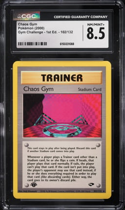 2000 Pokemon Gym Challenge 1st Edition Chaos Gym #102 CGC 8.5 NM-MT+
