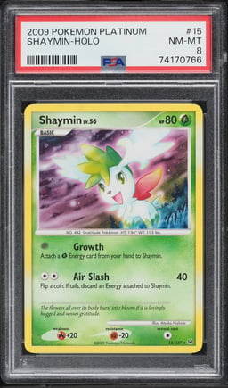 2009 Pokemon Platinum Holo Shaymin #15 PSA 8 NM-MT