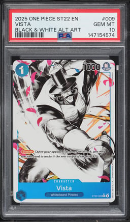 2025 One Piece Starter Deck Ace & Newgate Black & White Alt Art Vista #009 PSA 10 GEM MINT