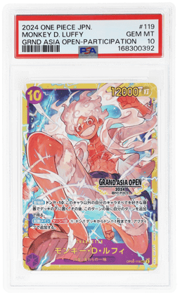 2024 One Piece Promo Japanese Grand Asia Open Participation Monkey D. Luffy #OP05119 PSA 10