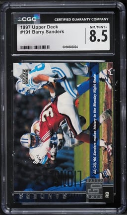 1997 Upper Deck Barry Sanders #191 CGC 8.5 NM-MT+
