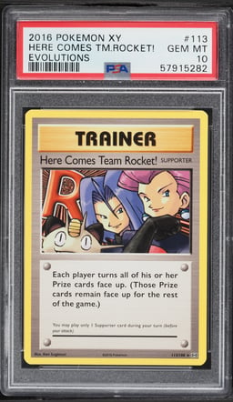 2016 Pokemon XY Evolutions Here Comes Team Rocket! #113 PSA 10 GEM MINT