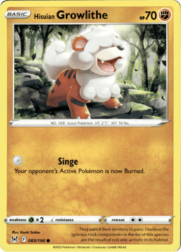 2022 Hisuian Growlithe #83 Lost Origin