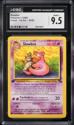 1999 Pokemon Fossil 1st Edition Slowbro #43 CGC 9.5 MINT+