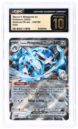 2025 Pokemon Scarlet and Violet Destined Rivals Steven's Metagross Ex #145 CGC PRI
