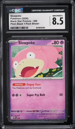 2026 Pokemon Mega Evolution Promo Pitch Black Slowpoke #86 CGC 8.5 NM-MT+