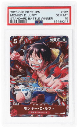 2023 One Piece Promo Standard Battle Winner Japanese Treasure Cruise Monkey D. Luffy #ST0112 PSA 10