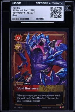 2026 Riftbound League Of Legends LoL Spiritforged Rek'Sai #187 CGC AUTH