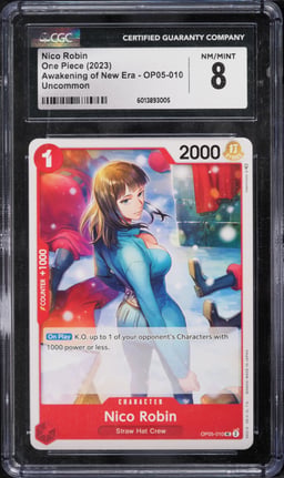 2023 One Piece Awakening Of New Era Nico Robin #OP05-010 CGC 8 NM-MT
